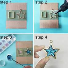 4pcs Seamless Tape, Suitable For DIY Hollow Open Metal Frame Tray Setting, UV Epoxy Resin Mold Jewelry Making - Multicolor - View 3