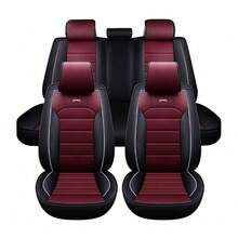 Premium Full Set Car Seat Covers, Waterproof Leatherette Auto Seat Protectors With Non-Slip Backing - Universal Fit For Most Vehicles (Sedan/SUV/Truck), 5-Seat Coverage, Easy Installation - 5個不含靠墊的座椅套 - 查看 8