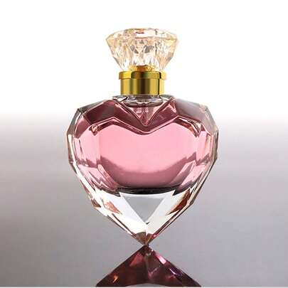 1pc,60ml Crystal Heart Perfume Bottle, Transparent Empty Glass Bottle With Sprayer And Cap, Portable Refillable Perfume Spray Container, Suitable For Holiday Gifts