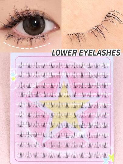 Ayrmilla 120片自然逼真假睫毛，韩式新手友好型，下睫毛嫁接，聚拢眼部，黑色根部假睫毛，隐形自然，舒适韩式风格，精致逼真，持久耐用，可重复使用，时尚美妆必备。深受日本、韩国和欧洲女孩喜爱的睫毛款式，全新春季系列。