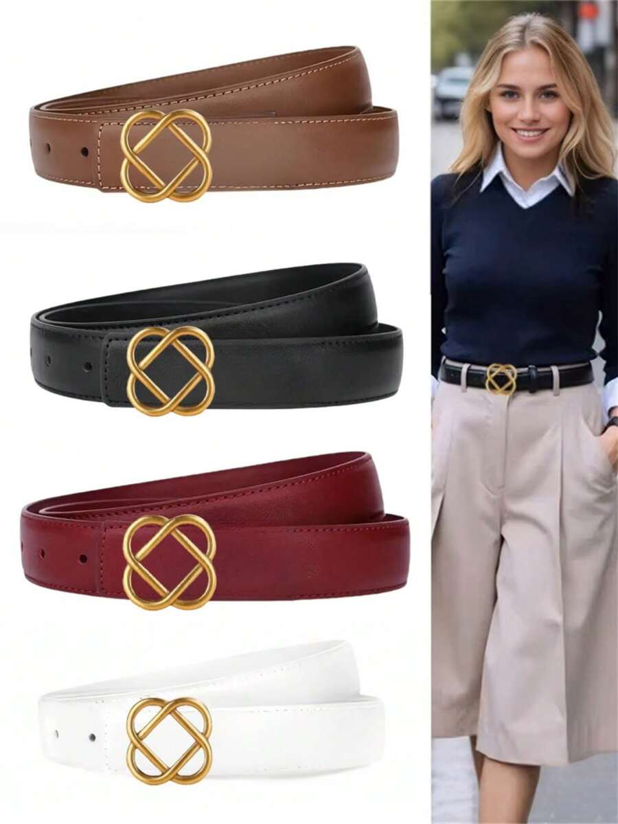 Thắt lưng da thời trang nữ, thắt lưng eo chất lượng cao đa năng phù hợp với quần jeans thường ngày. - Nhiều màu - Xem 1