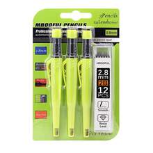 1 Box Of Lead/1 Set Of Woodworking Pencils, Solid Color 2.8 Mechanical Construction Pencils, Built-In Pencil Sharpener Design, Anti Roll Pen Clip, Large Capacity Pen Core That Is Not Easy To Break, Marking Pen, Automatic Pencil - Sets - View 7