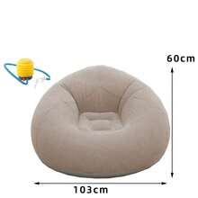 1 chiếc ghế lười bơm hơi mềm mại phủ nhung, có thể gấp gọn, thích hợp cho phòng ngủ gia đình. - Nhiều màu - Xem 12