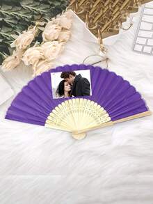 Customized Photo And Name LOGO White Wedding Fan, Classic DIY Fan, High-Quality Customized Decoration, Personalized, Fashionable And Exquisite Customization, Personalized, Unique Ideal Gift Suitable For Her, Boyfriend, Girlfriend, Dad, Family, Mom, Friends, Pets - Multicolor - View 6