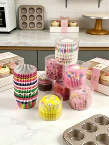 High-Quality Non-Stick Cupcake Liners, Home Baking Paper Cups, Individual Wrapped Muffin Cups In Random Colors (Various Styles May Not Be Fully Displayed In The Image) - View 5