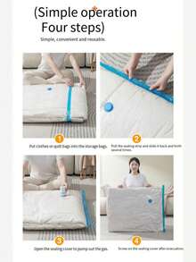 WEEME 7pcs Vacuum Storage Bags Set With Portable Electric Pump, Suitable For Clothes, Blankets, Quilts, Travel (1 Large, 3 Medium, 3 Small) - EU C Type Plug(220-240V) - View 8