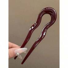 French Twist Hair Forks, U-Shaped Wavy Hair Clips, Suitable For Spiral Buns, Tortoiseshell Color, Fashionable, Flexible And Durable Women Hair Accessories, Styling Hair Clips, Hair Pins - 彩色 - 查看 10