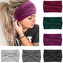 6pcs Women's Wide Headbands, Unisex Knotted Headwraps, Large African Style Headbands Hair Accessories Summer Beach Hair Bands - Multicolor - View 4