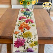 A Table Runner And Cover Featuring A Floral Watercolor Design In Various Colors, Ideal For Occasions Such As Spring, Valentine'S Day, Birthdays, Weddings, Anniversaries, And More. It Is Suitable For Use In Homes, Restaurants, Cafes, Kitchens - 1件-13*72吋(33*183公分) - 查看 1