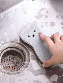 4块猫形海绵清洁布，卡通猫洗碗海绵刷，清洁海绵垫 - 彩色 - 查看 6