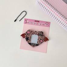 1pc Cute Cartoon Heart-Shaped 1-Inch Pendant, Student Backpack Charm, Idol Fan ID Card Holder, Keychain - Heart-shaped Card Holder - View 8