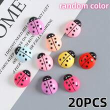 可爱瓢虫，逼真瓢虫冰箱贴，昆虫微缩模型，植物磁贴，趣味瓢虫盆栽，适合DIY手工，自粘迷你瓢虫，瓢虫装饰品，适合剪贴簿、微景观、派对、家居花园装饰，扁平木质瓢虫装饰品 - 小瓢蟲 - 查看 12