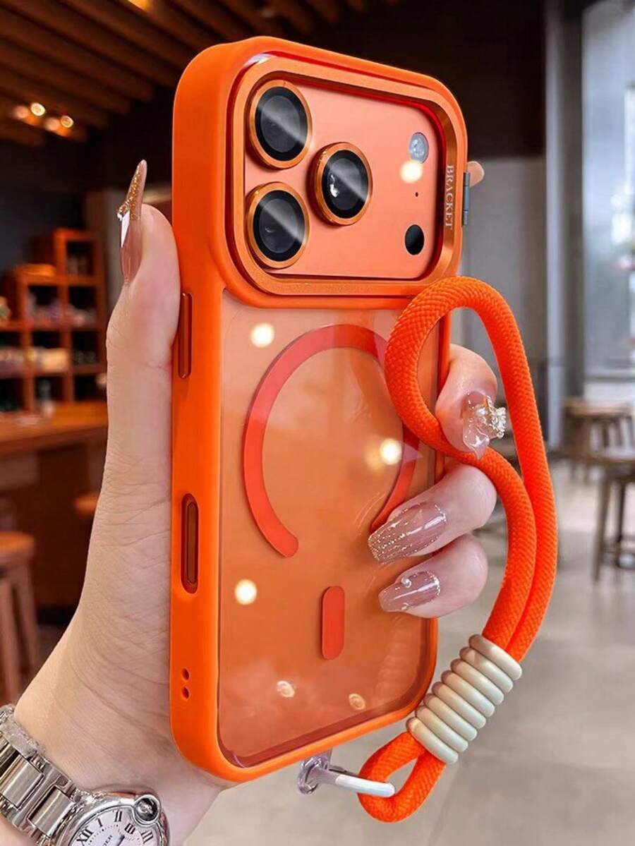 Magnetic Wireless Charging Protective Case With Camera Stand, Wrist Strap, Lens Film, And Anti-Drop Protection For IPhone 17 Pro Max, 17Pro, 17Air, 16, 15, 14 Plus, 13 Pro Max