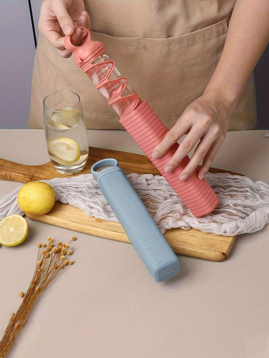 1个可伸缩冰格，创意冰格模具，家用制冰器，硅胶冰格，长条形冰格模具，便携式快速制冰器，厨房制冰模具 - 多色 - 查看 1