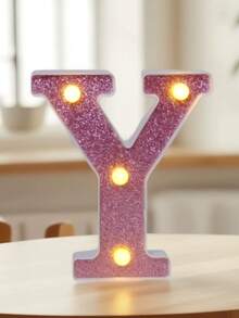 1個 16cm 創意家居裝飾 LED 粉色字母燈，室內桌面裝飾 0-9 數字燈，字母跑馬燈，婚禮求婚週年紀念生日派對裝飾字母與數字燈，女孩臥室裝飾字母燈 - 深粉紅色 - 查看 45