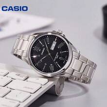 Casio MTP-1384D Business Quartz Men's Watch 41mm All-Stainless Steel Band 100M Waterproof Date & Week Display Men's Wristwatch - one-size - View 1