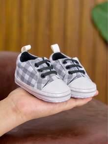 Spring & Autumn Lightweight Breathable Sports Shoes For Babies, White & Pink Mesh Soft Bottom Casual Fashionable Comfortable Slip-On Unisex Toddler Cloth Shoes, Suitable For All Seasons Indoor & Outdoor Children Walking Shoes - Light Grey - View 3