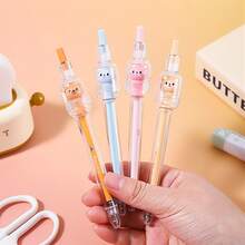 4支/盒 中性笔，许愿熊旋转笔，可爱韩式学生文具多功能简约考试书写笔 - 中性筆 - 查看 7
