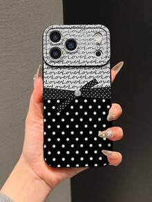 Cute & Luxurious Black & White Polka Dot Phone Case, Matte Soft Silicone Full Coverage Camera Protection, Creative Bowknot, Love Letter, Round Dot Pattern, Suitable For Parties, Outings, Photography, Compatible With Samsung Galaxy S26 ULTRA, S26, S25 ULTRA, S24 ULTRA, S23 FE, S22, A56, A57, A37, A17, A07, A06, A05S, A55, A54, A53, And 17 Pro Max, 17 Pro, 16 Pro Max, 16 Pro, 15 Pro Max, 14 Pro Max, 13, 12, 11, XS Max, 11 Pro Max - Multicolor - View 1