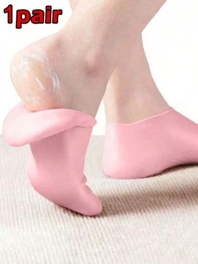 1 双硅胶保湿足袜，有效护理足部，防止脚后跟干裂，去除死皮，弹性足袜，全天锁水保湿，防止干燥，无异味，易于穿脱，材质柔软舒适。