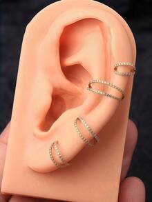 18G Gold Titanium Zirconia Double Hoop Nose Ring/Nose Stud/Cartilage Earring/Helix Hoop/Tragus Hoop/Minimalist Earrings, Gift - Gold - View 2