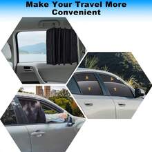 4pcs/Set Universal Car Sunshade, Summer Sun Protection, Foldable Magnetic Side Window Sun Visor, Front And Rear Window Sunshade, Car Accessories - A - View 7