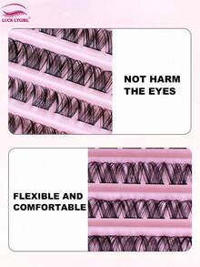 110pcs/Set Natural Soft False Eyelashes, Lightweight & Durable, Individual Cluster Lashes - D - View 6