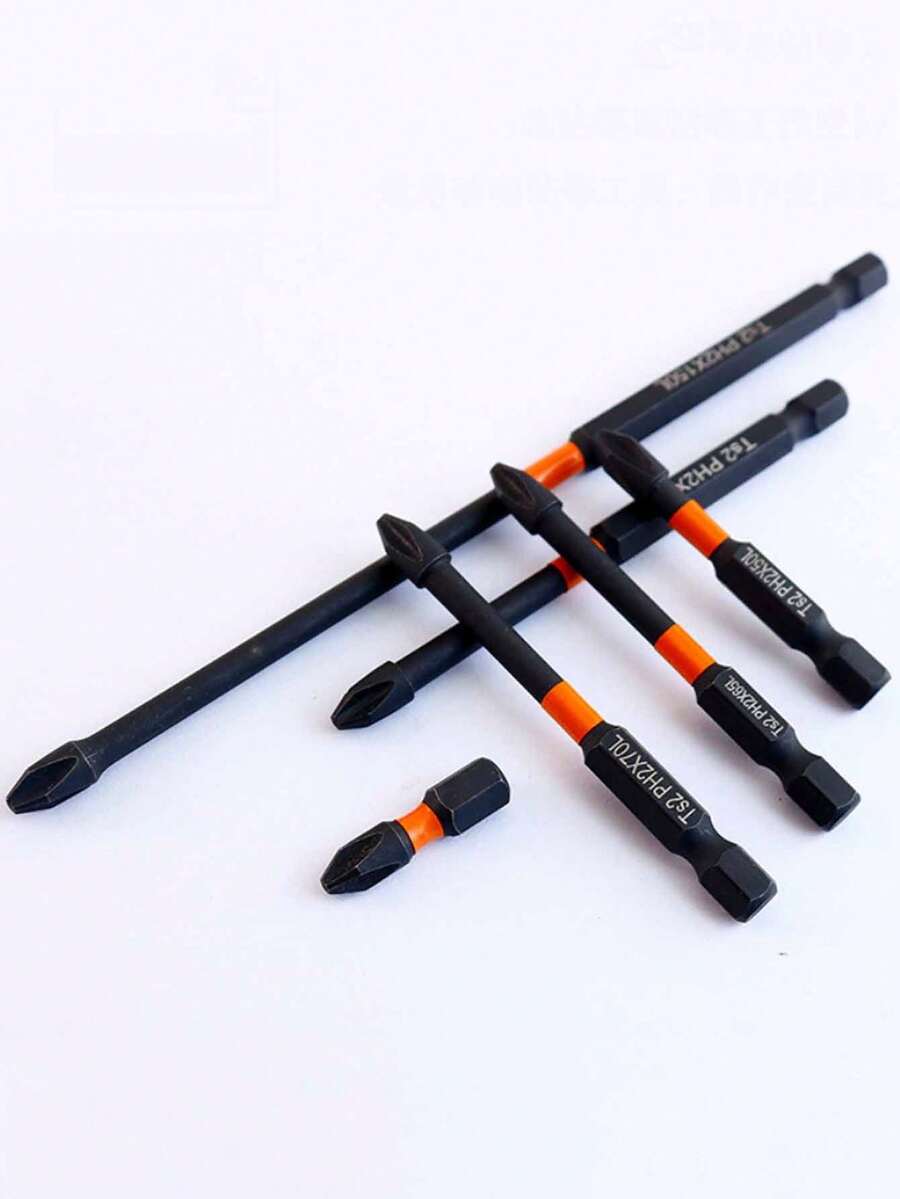 6pcs PH2 Screwdriver Bits - Durable Metal Impact Bits For Industrial Use Manual Tool