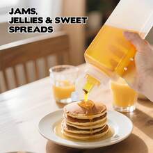 1pc Squeeze Sauce Bottle! Leak-Proof Design + Clear Measurement Scale, With Lid Seasoning Bottle, Suitable For Grilling, Salad And Baking - 0.6L/0.8L/1L (20oz/27oz/33oz) - Transparent White - View 4