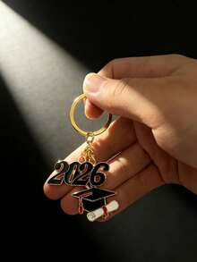 1pc/10pcs 2026 Graduation Keychain, Commemorative Graduation Gift Keyring, Unisex Alloy Oil Drop Graduation Cap Keychain, Graduation Ceremony Souvenir Gift, Backpack/Handbag Pendant, Daily & Holiday Accessory Gifts For Mother, Father, Graduation, And Teacher - Multicolor - View 2