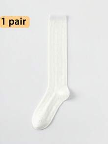 1 Pair Women's Knee-High Socks, Thin Lightweight Collegiate Style Slimming Leg Socks For Spring/Summer, Versatile Wear With Skirts - Multicolor - View 16