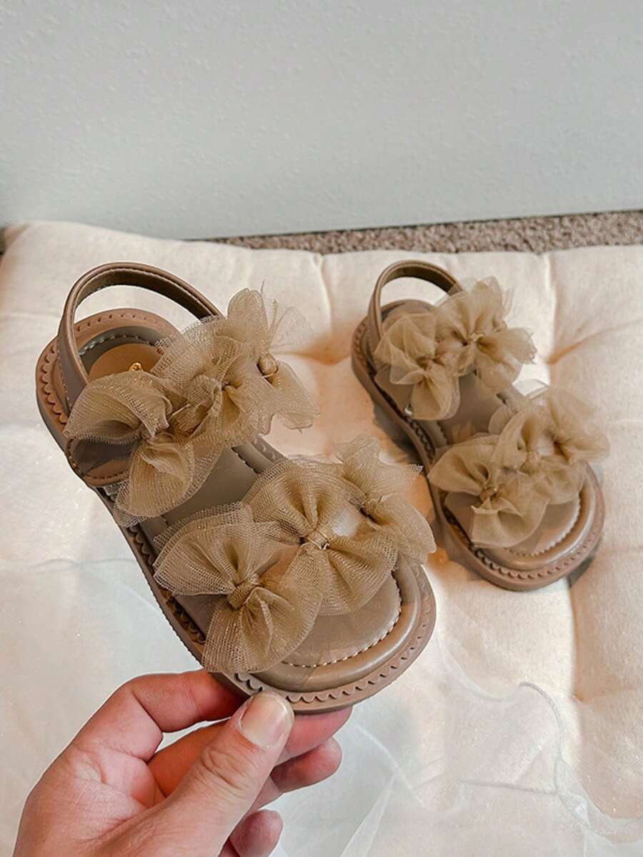 2026 Summer Girls' Fairy Style Sandals, Children's Soft Bottom Lightweight Shoes, Suitable For Dresses - Khaki - View 1