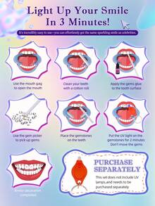 380件牙齿宝石套装，12罐DIY水晶首饰套装牙齿宝石套装，专业时尚牙齿宝石入门套装（不含胶水和灯） - 白AB - 查看 8