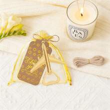 10/30 pièces Set d'ouvre-bouteilles avion avec sacs transparents jaunes et cartes de remerciement, cadeaux de mariage, cadeaux de baby shower, cadeaux de retour, cadeaux de fête à thème voyage, que l'aventure commence - avion - Voir 6
