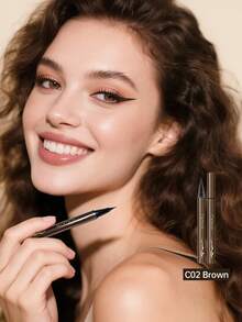 CATKIN Smooth Liquid Eyeliner Pen, Ultra-High Color Saturation, Waterproof, Creates Thick Bold Lines, C02 Brown - C02 Brown - View 2