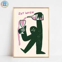 1pc Fun Wine Theme, Kitchen Bar Cocktail, Banner Printed Posters, Modern Wall Arts Decorative Painting, Suitable For Coffee Shop, Home, Bedroom, Living Room, Kitchen, Bathroom, Office, Home Decoration, Decorative House, Bedroom Decoration, Wall Decoration-Ideal Choice For Friends - Multicolor - View 4