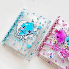 1pc Transparent Spiral Notebook, 3D Embossed Diamond Sticker Spiral Notebook, Sticker Book, KPOP Photo Card Storage Notebook, Double-Ring Soft Leather Transparent Spiral Notebook, Handmade DIY Diary, Photo Album, Sticker Book, Notebook, Scrapbook, Planner, School & Office Supplies - Multicolor - View 4