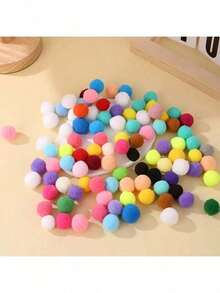 200pcs Cat Toys, Pet Plush Balls, Cat Interactive Toys, Cat Supplies, Training Starter Kit, Mini Plush Ball Games, Elastic Plush Balls, Cat Essentials, Dog Toys, Pets, Cat Accessories, Plush Toys, Cat Supplies - Multicolor - View 4