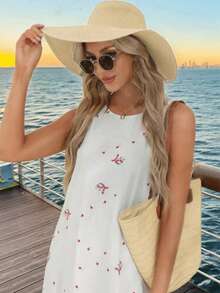 1 Hat + 1 Bag, Suitable For Beach Vacation - Beige - View 3