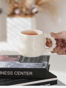 1个创意拉花咖啡杯，个性化手柄办公陶瓷杯，复古家居水杯，浪漫情侣杯，早餐杯，情侣漱口杯，酒店前台水杯，毕业派对杯，饮料杯，礼品 - 彩色 - 查看 4