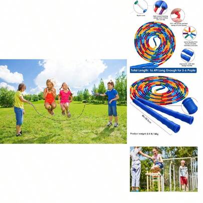 Double Dutch Jump Rope Long Jump Rope 16 FT 1 Pack/2 Pack, Adjustable Soft Beaded Jump Rope Adult Long Enough 5-6 Jumpers