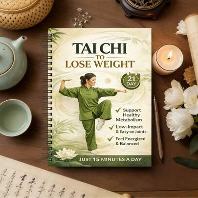 1. Sách hướng dẫn giảm cân Thái Cực Quyền gáy xoắn. Thử thách 21 ngày. Chỉ 15 phút mỗi ngày. Giúp tăng cường trao đổi chất, tác động nhẹ nhàng lên khớp, giúp bạn cảm thấy tràn đầy năng lượng và cân bằng. Món quà hoàn hảo cho người ăn kiêng, người cao tuổi, người bận rộn và những người đam mê sức khỏe.