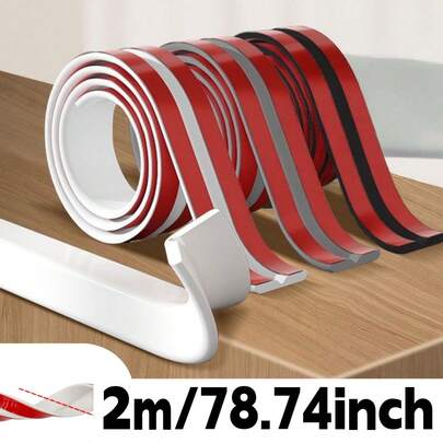 1pc 4cm X 2m Self-Adhesive Wall Corner Guard - Peelable Floor Transition Strip Suitable For Countertops And Door Corners | Folding Corner Protector With Arched Top Edge For Sealing Straight Angle Gaps