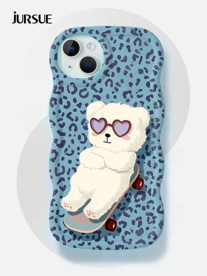 JURSUE Cute Kawaii Fashion Aesthetic Funny Shockproof Protective Soft Phone Case Compatible With IPhone 17 16 15 14 13 12 11 Pro Max SE 2020 X XR XS Ip 8 7 Plus N1196