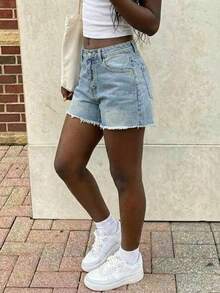 Quần jeans nữ dáng suông lửng, rộng rãi, thoải mái, thích hợp cho mùa hè. - Màu xanh hải quân - Xem 5