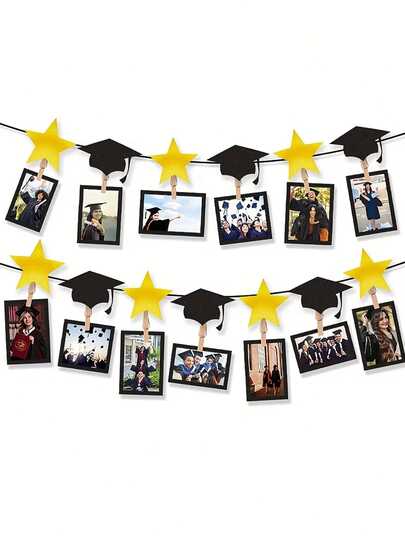 毕业照横幅，祝贺毕业生横幅，毕业派对装饰，适用于毕业派对装饰、毕业房间装饰、毕业季用品