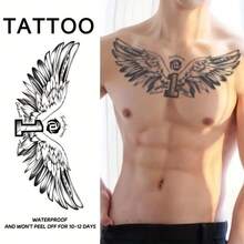 1 Piece Waterproof Long-Lasting Temporary Tattoo Sticker With Wing Design For Chest And Back, Lasts 1-2 Weeks, Semi-Permanent Realistic Fake Tattoo - Halloween - View 7