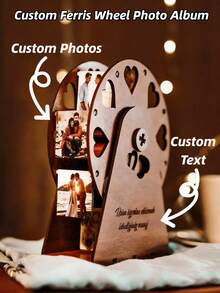 1件定制摩天轮相册，个性化翻页动画书，迷你摩天轮，机械相框，家居装饰，迷你翻页相框，生日、周年纪念日、情人节、母亲节、父亲节、圣诞节礼物，送给妈妈、爸爸、情侣、家人、他、她的礼物 - 簡易版 - 查看 8