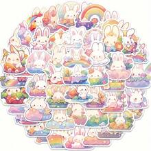 50 Easter Egg Bunny Vinyl Stickers |, Homemade, Cartoon Theme, Glossy, Suitable For Scrapbooks, Diaries, Laptops, Fenders, Scooters, Water Bottles, Computers, Mobile Phones, Hard Hats, Cars - A - View 3