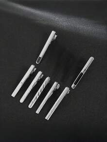 1个/7个男士正装领带夹带链，婚礼商务西装时尚金属领带夹，送给丈夫/男友的礼物 - 華麗領帶夾 - 查看 15